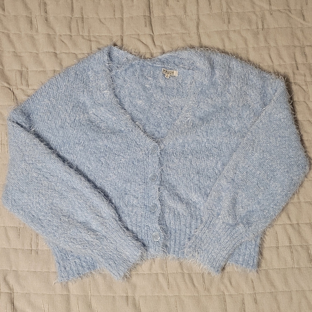 Blue Fuzzy Women's Sweater